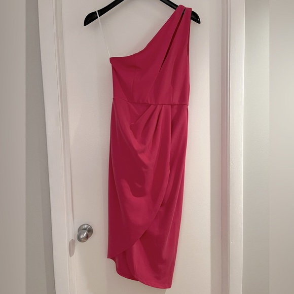 Lulus Pink One Shoulder Dress, Size Medium - Picture 4 of 6